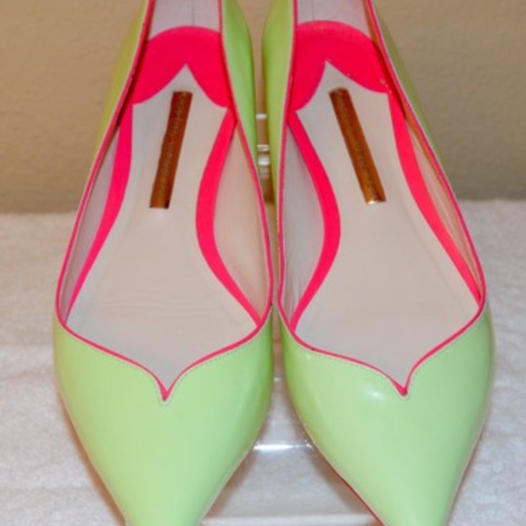 Sophia Webster Mint Patent Leather Flats with Pink Trim – - Picture 4 of 14